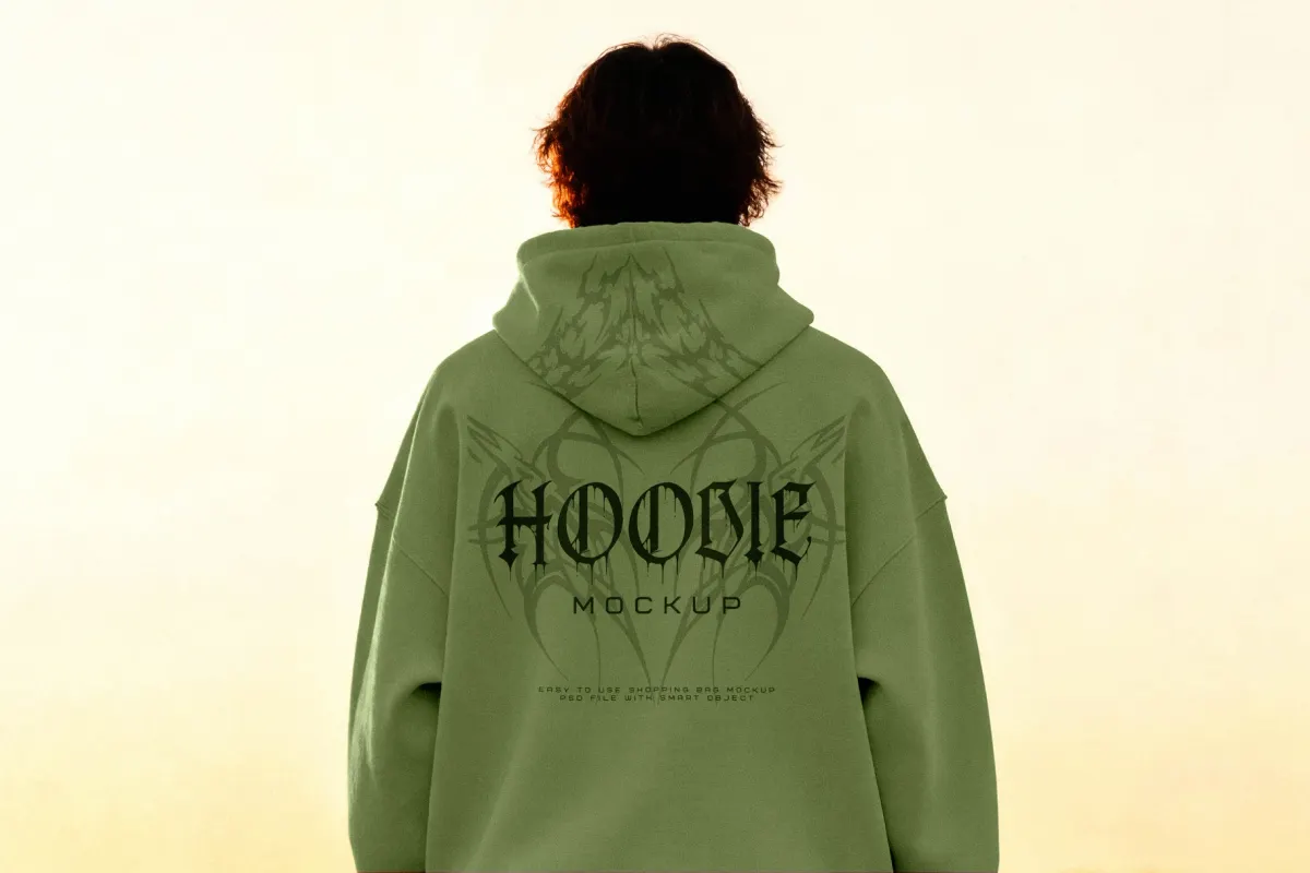 Sunset Hoodie Mockup Back View