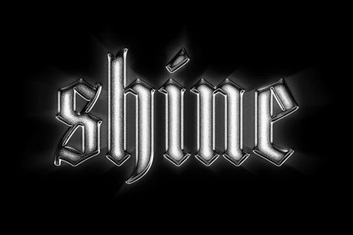 Dim Glow Chrome Text Effect