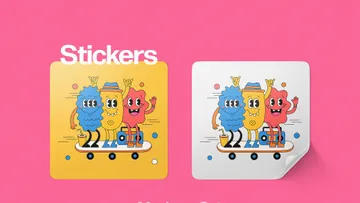 Square Sticker Mockups