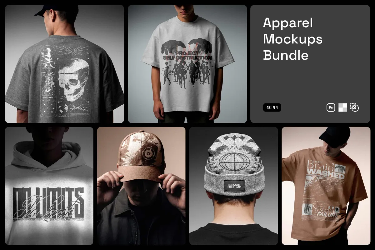 Streetwear Apparel Mockups Bundle