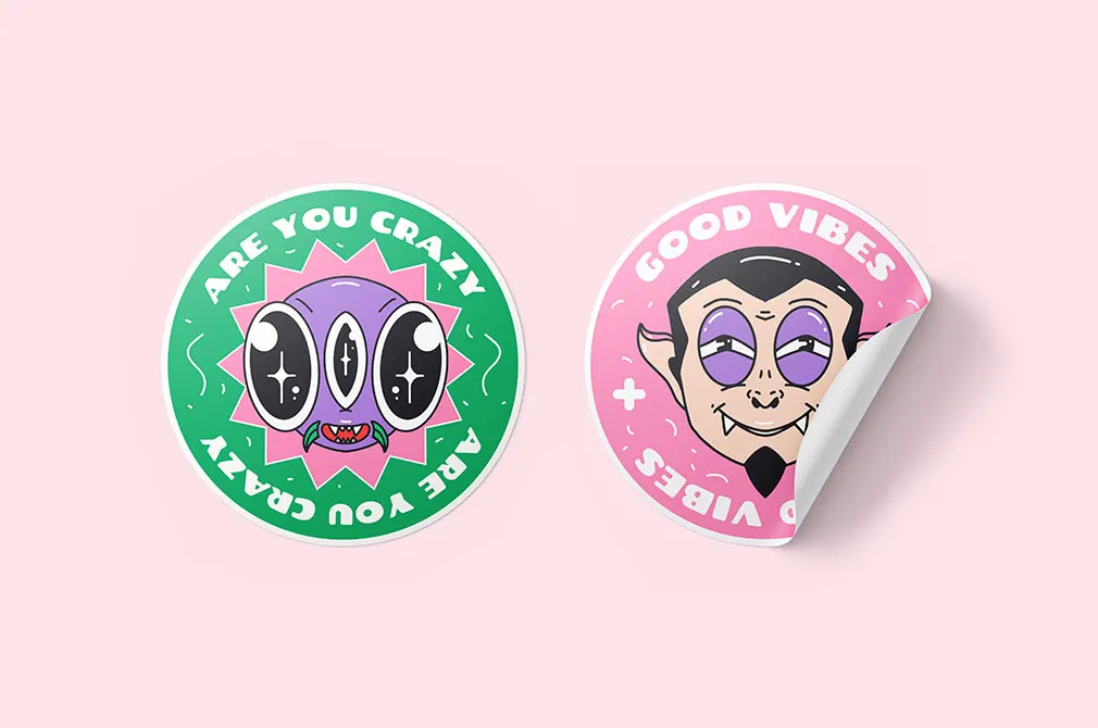 Round Sticker Mockup