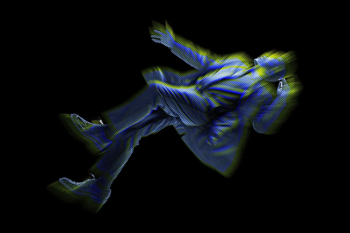 Cyberpunk Hologram Blur Photo Effect