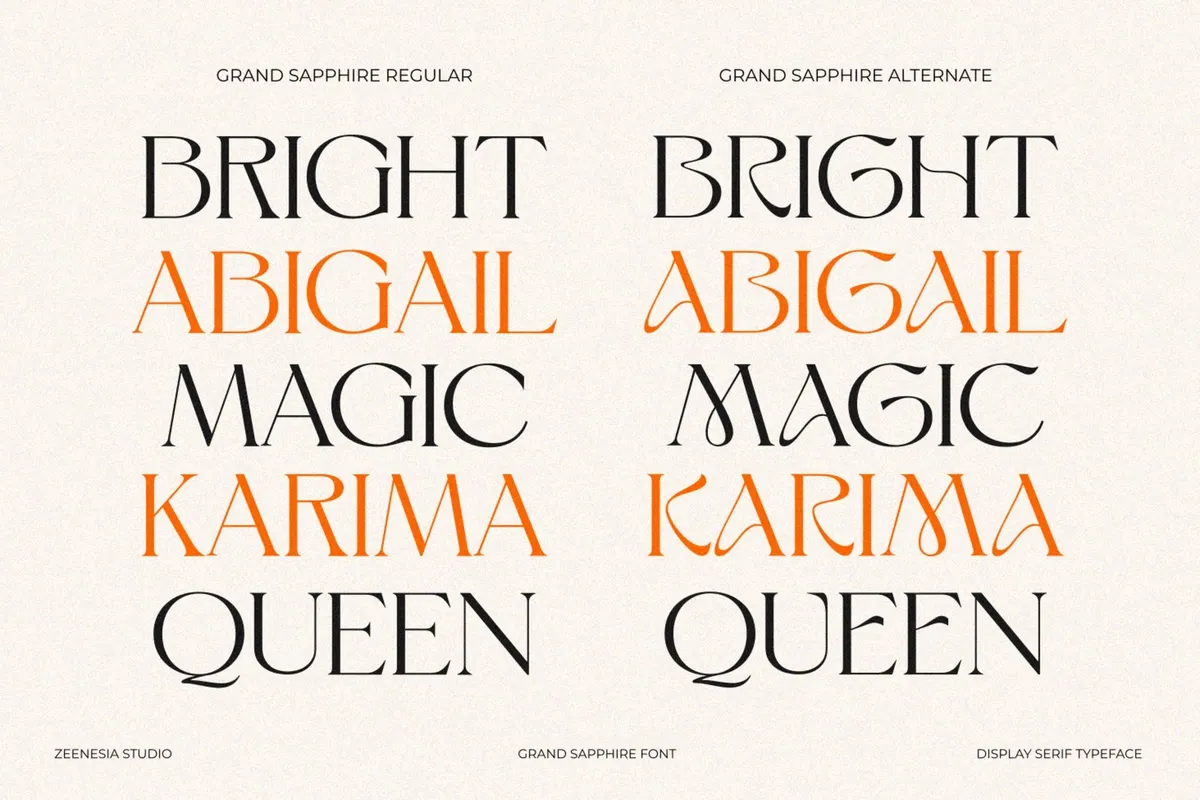 Grand Sapphire — Elegant Display Serif Font