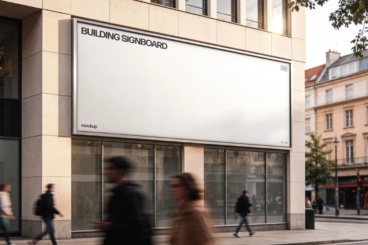 Building Signboard Mockup
