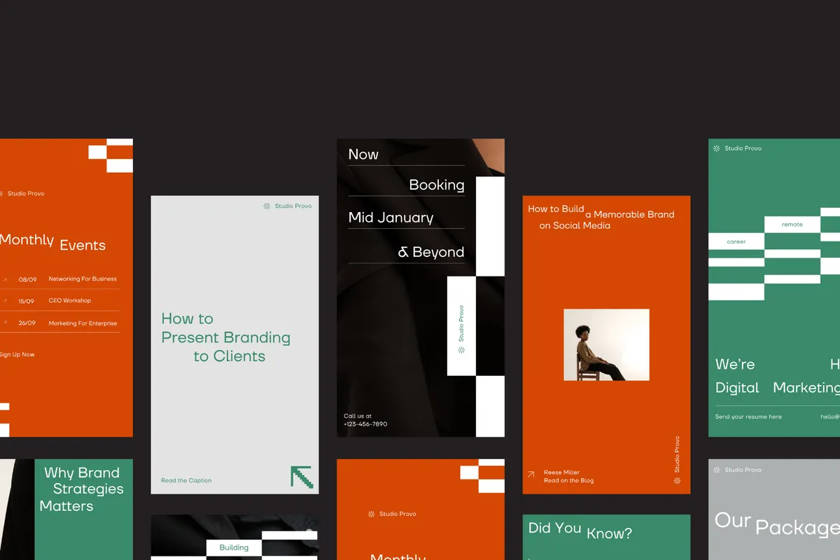Business Social Media Kit - Canva Instagram Templates