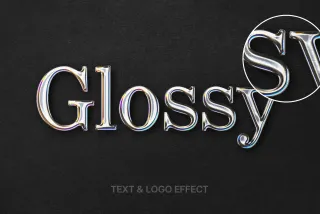 Glossy Chrome Text Effect