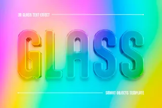 Glass 3D Text Effect