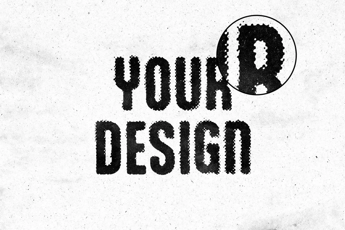 Dots Distort Print Text & Logo Effect