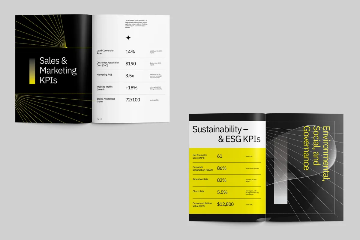 Modern Minimalist KPI Report Affinity Template
