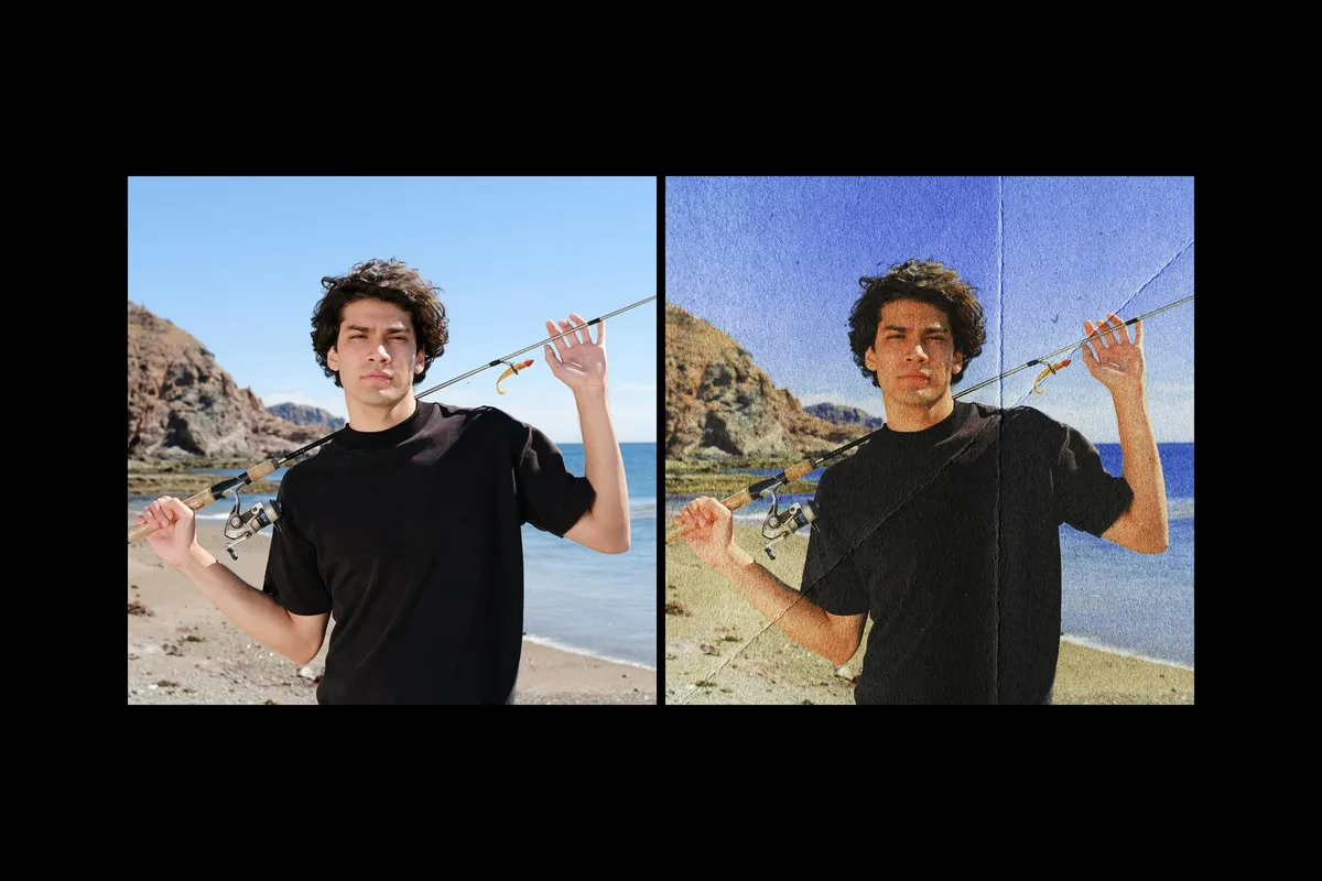 Folded Retro Paper Photo Effect
