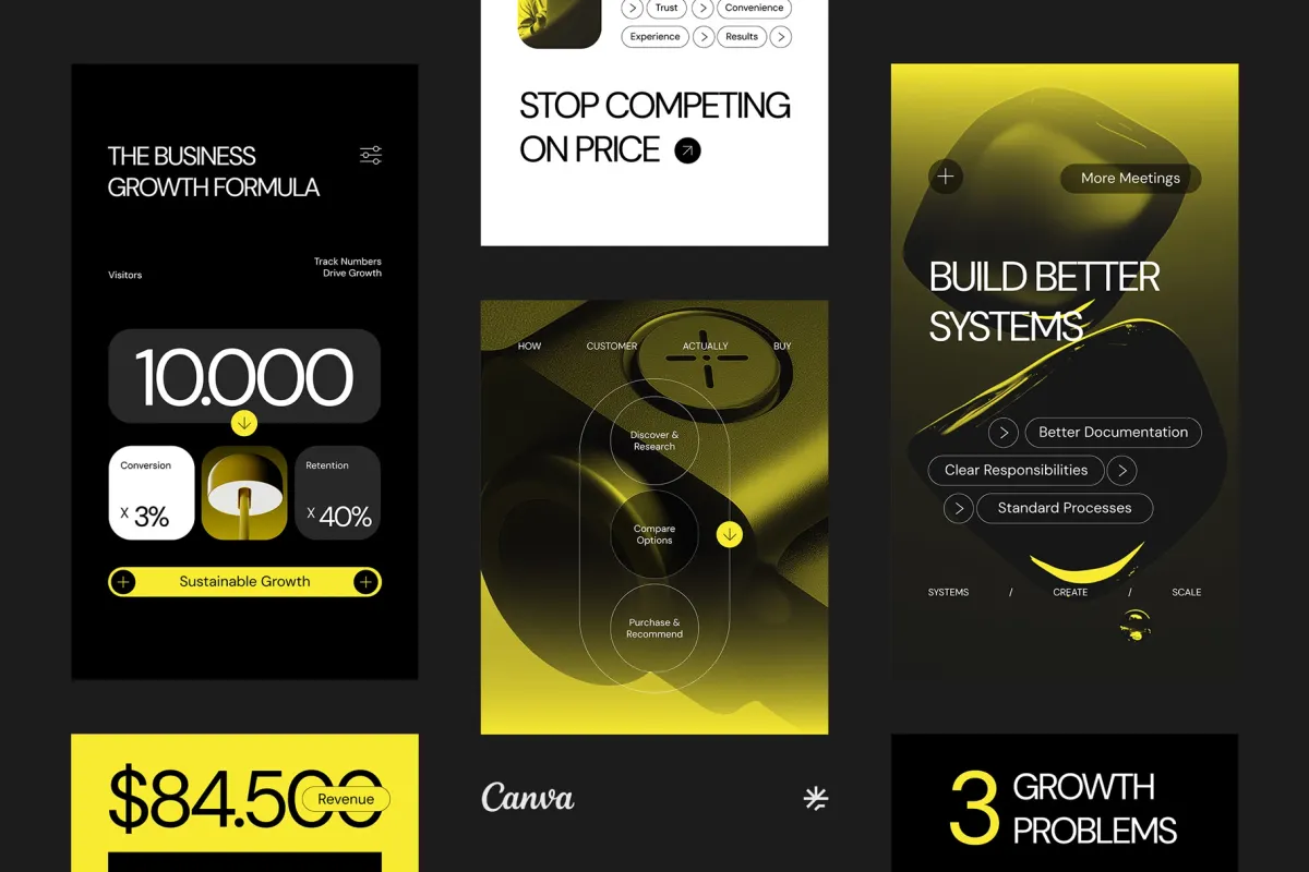 Business Strategy Instagram Pack - CANVA Template