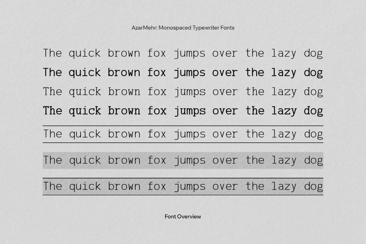 AzarMehr: Monospaced Typewriter Fonts