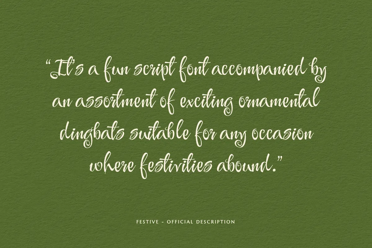 Festive — Free Script Font with Ornaments