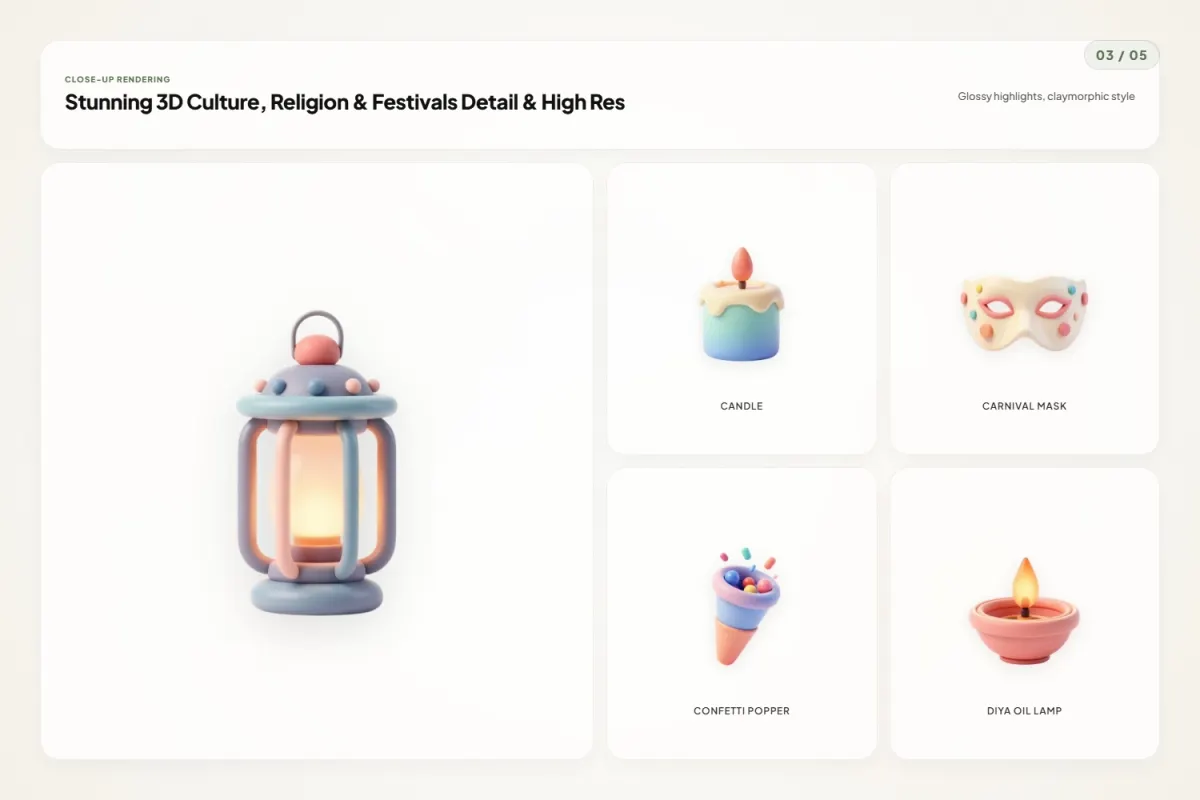 3D Celebration Icons