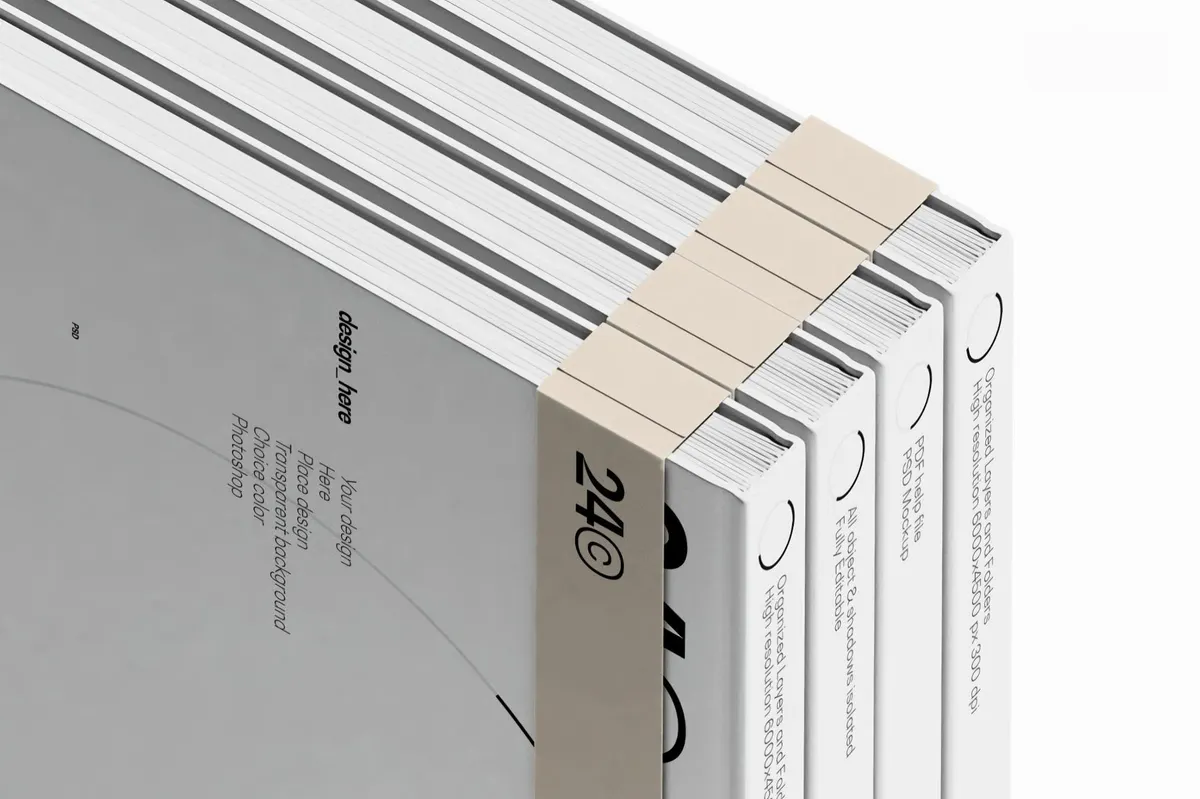 Minimalist Hardcover Stack Mockup