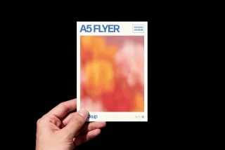 Vertical A5 Flyer Mockup in Hand