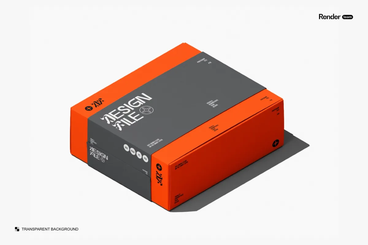 Isometric Paper Box Mockup