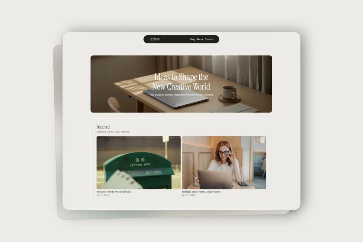 Cremo - Premium Blog Framer Template