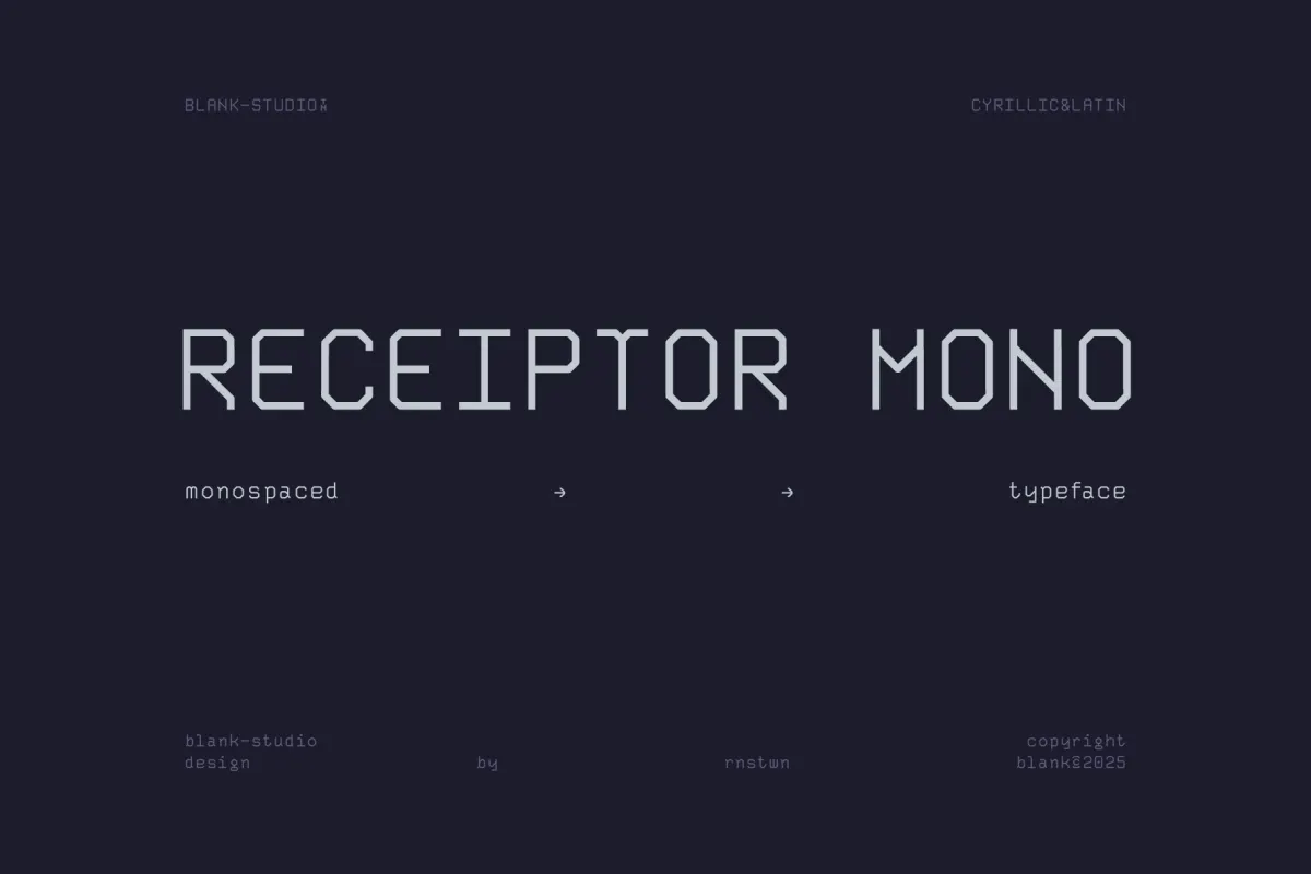 Receiptor Mono - Geometric Monospace Display Font