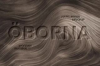 Engraved Wood Logo Mockup