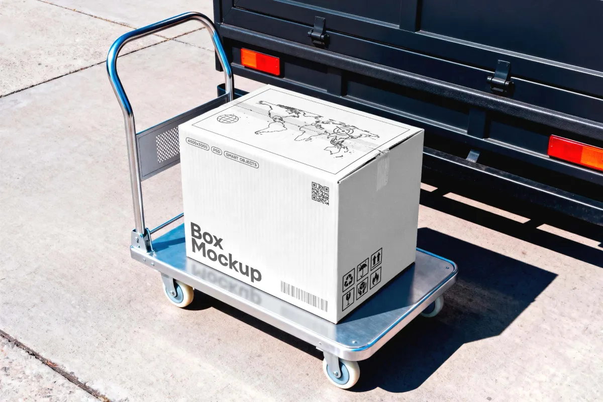 Warehouse Cart Box Mockup