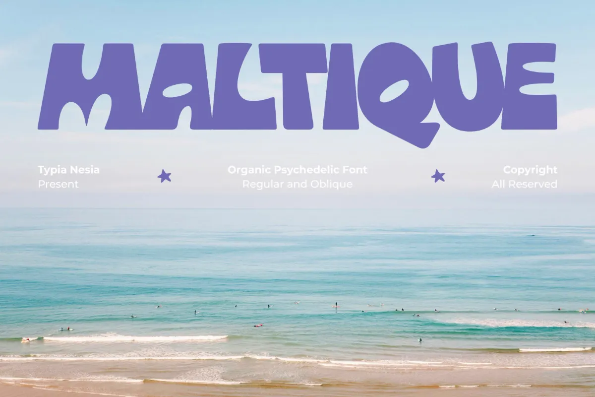 Maltique - Organic Psychedelic Display Font