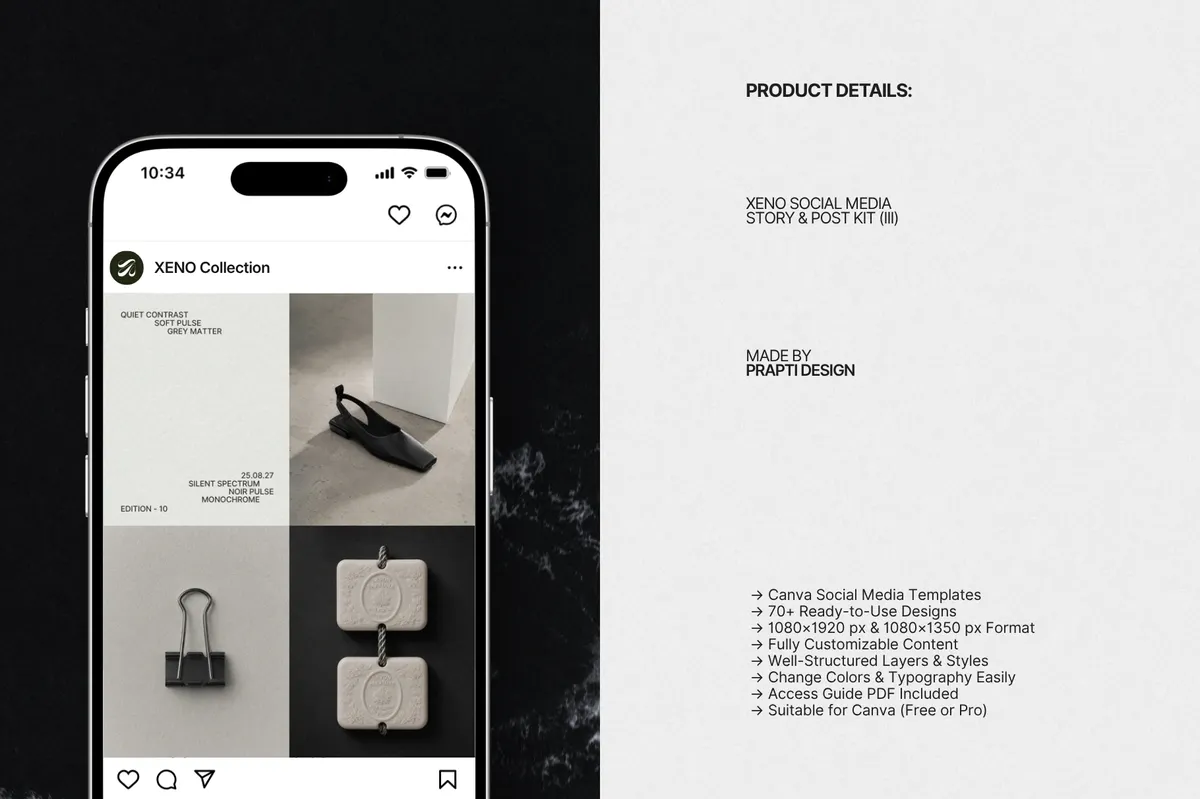 X1962 - XENO III. Instagram Post & Story Templates for Canva & InDesign