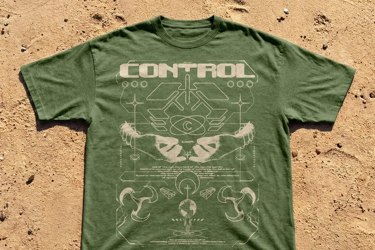T-Shirt Mockup Flat Lay on Sand