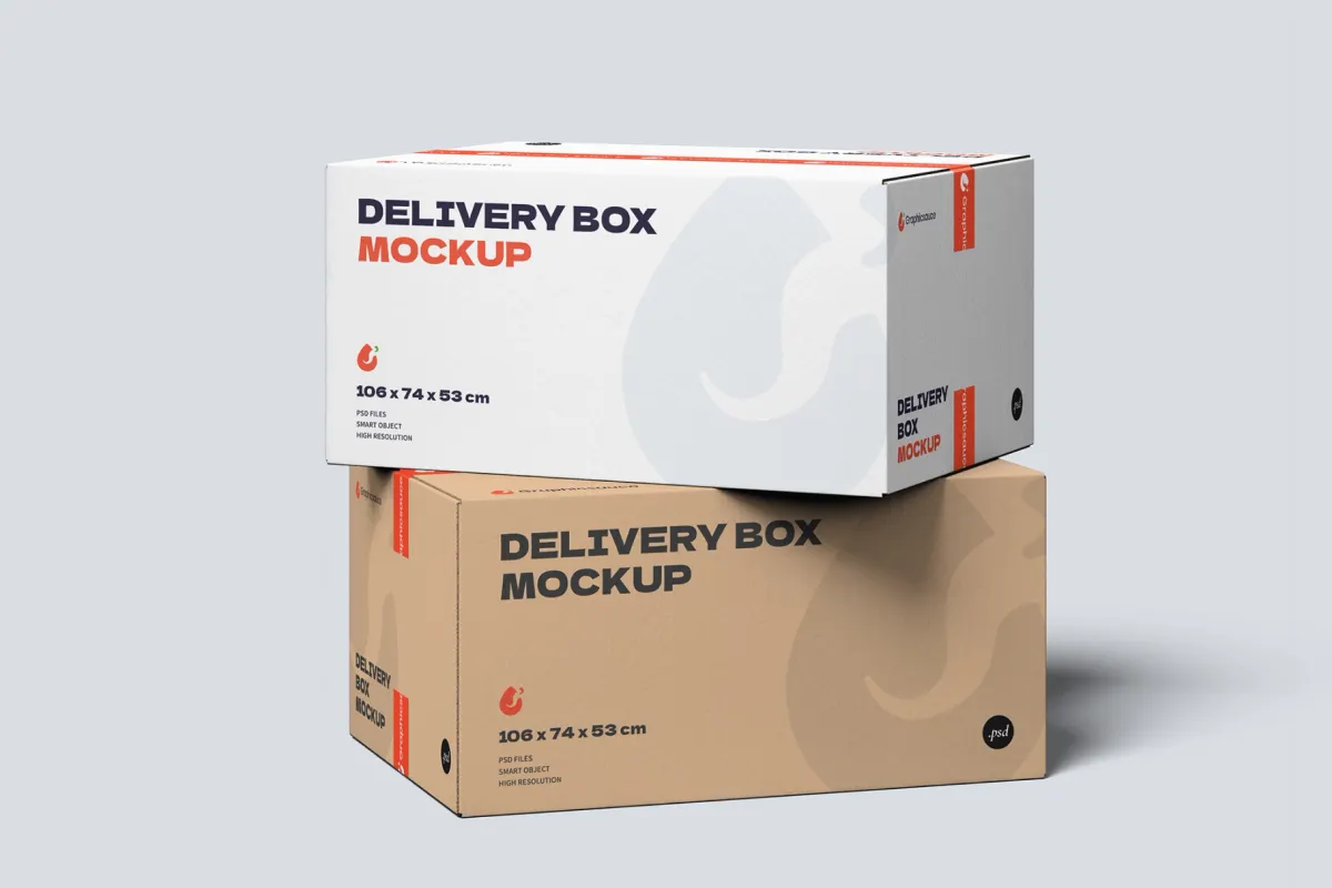 Delivery Box Mockup Stack It
