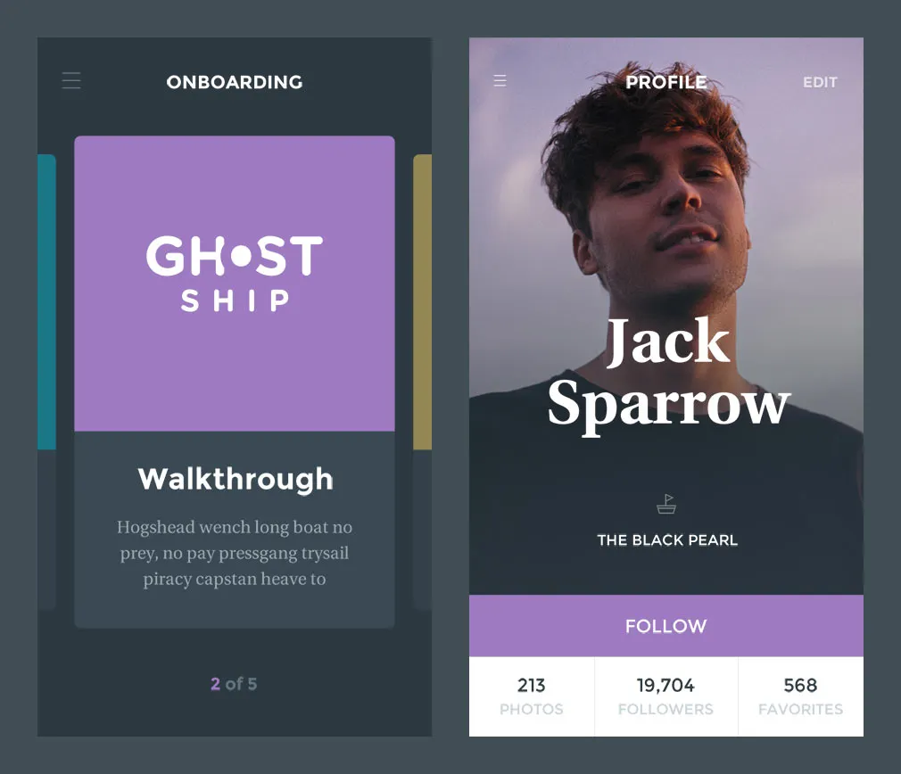 Ghost Ship Mobile UI Kit