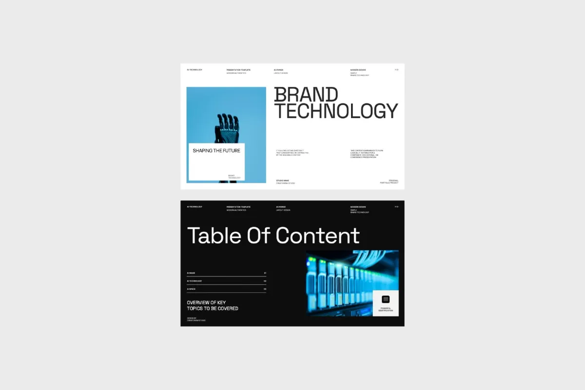 AI Technology Brand PowerPoint Template - Montena