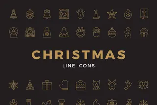 Christmas Line Icons Set