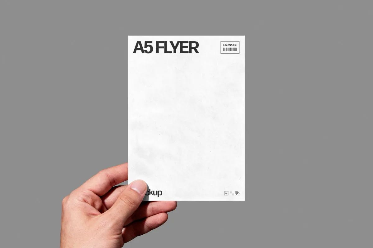 Vertical A5 Flyer Mockup in Hand