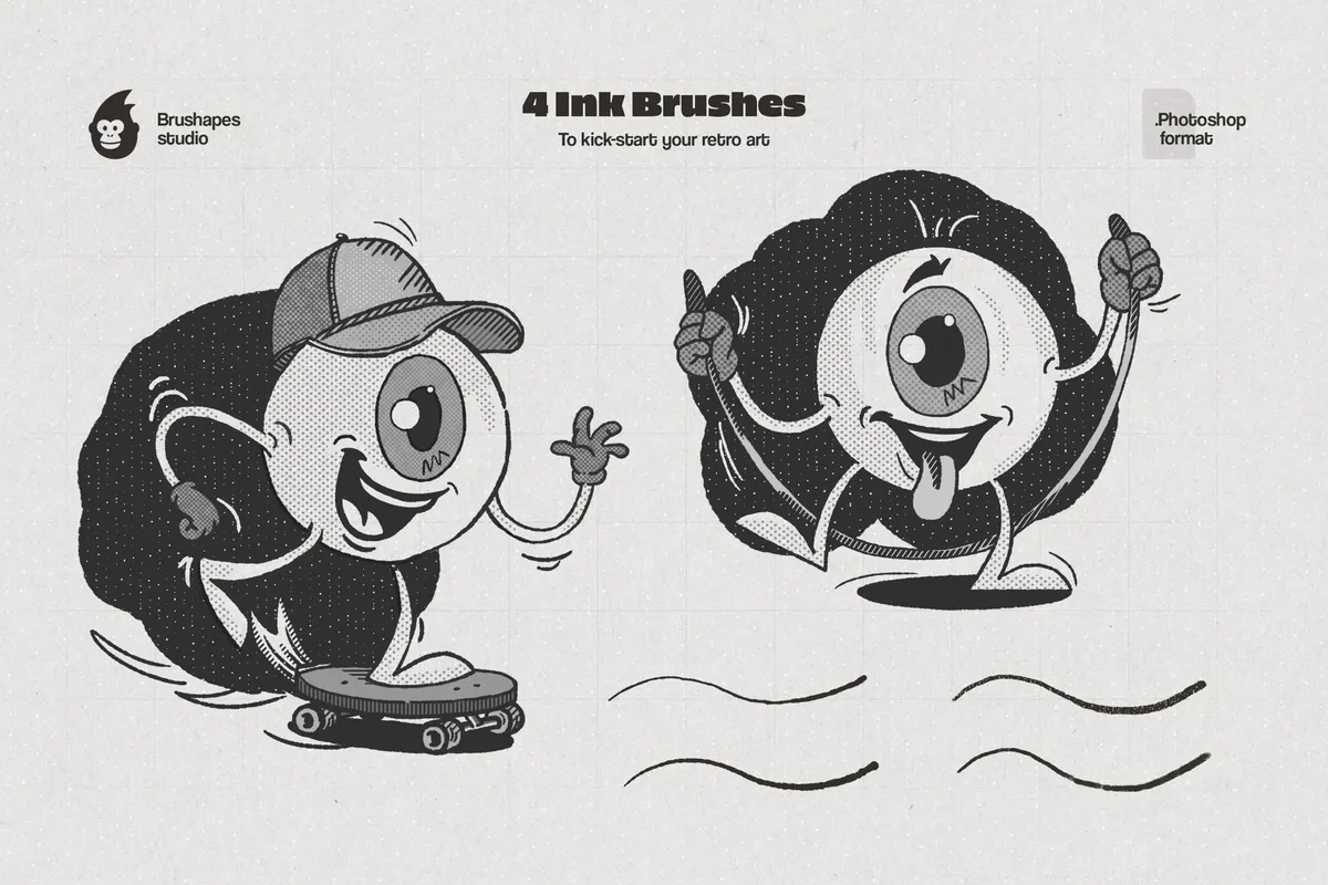 Retro Halftone Photoshop Brushes