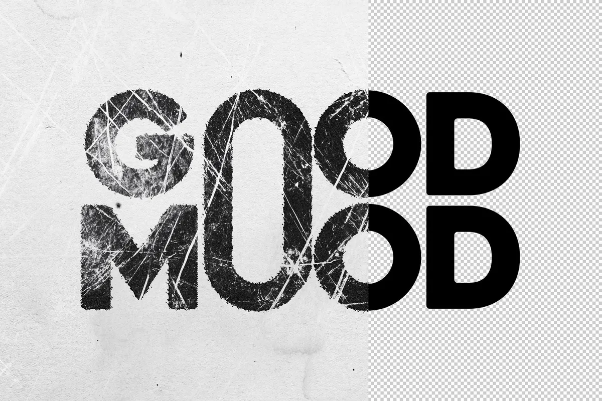 Worn Inky Stamp Text Effect