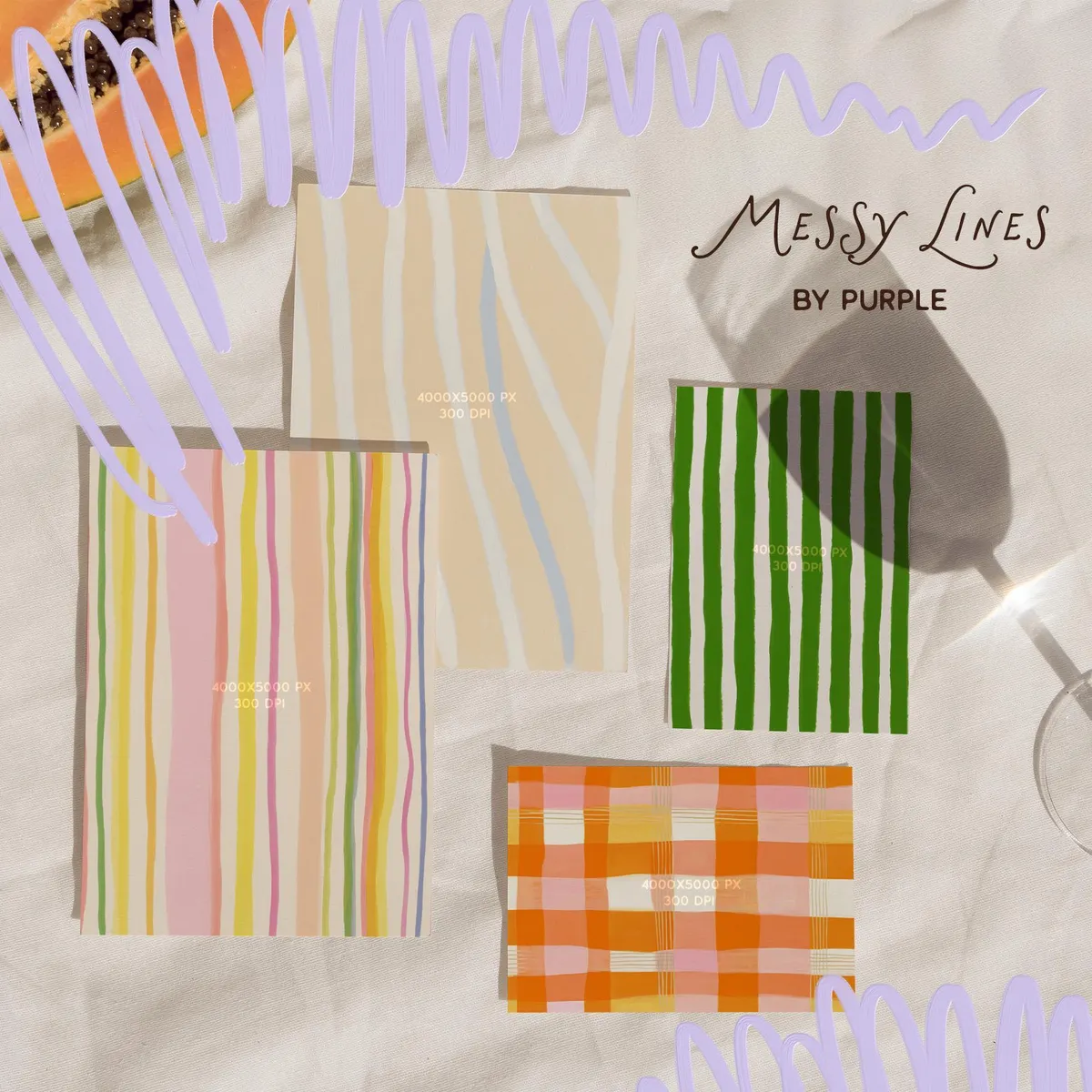 Messy Lines: Backgrounds & Borders