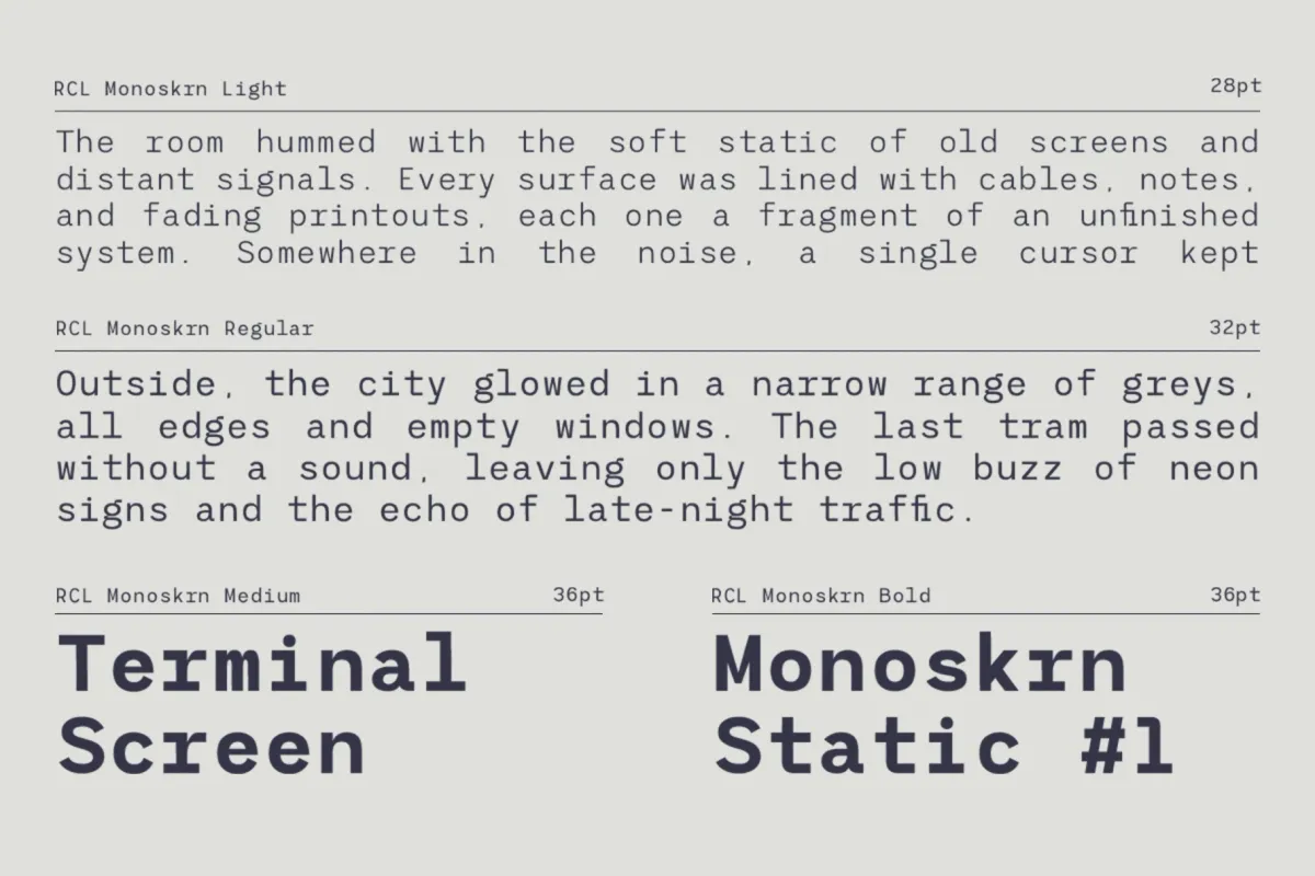 Monoskrn – Modern Monospaced Font