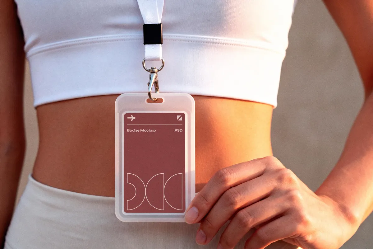 Badge Mockup in Plastic Case