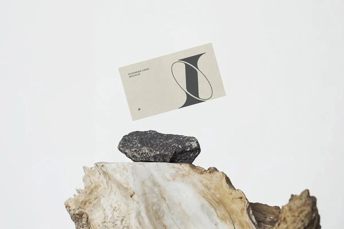 Cardboard Business Card Mockup