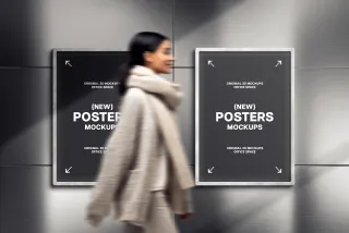 Outdoor Metal Posters Mockup