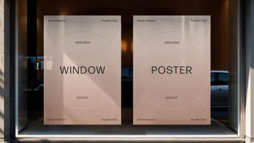 Vertical Display Window Posters Mockup