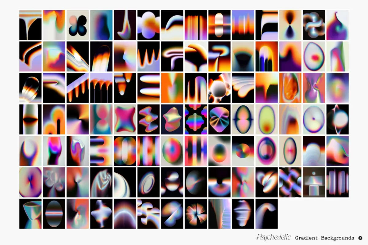 190 Psychedelic Gradient Textures