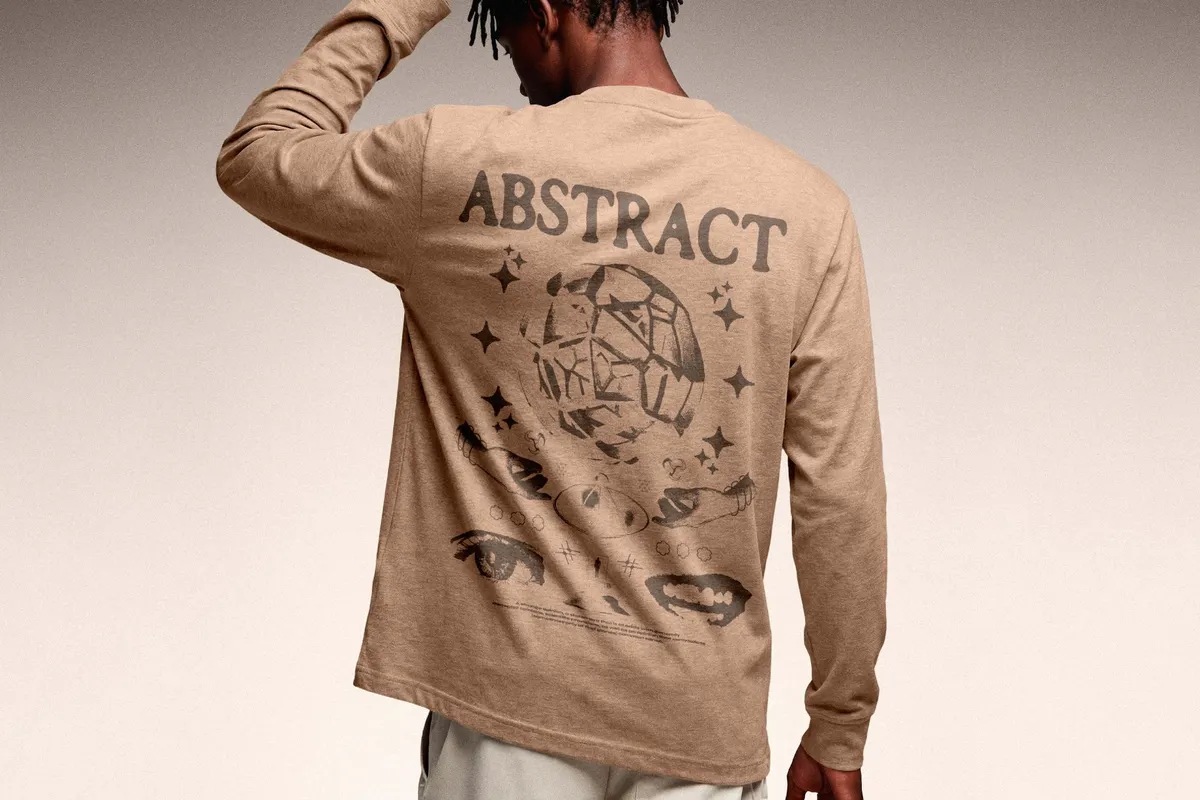 Long-Sleeve Shirt Mockup - Back View