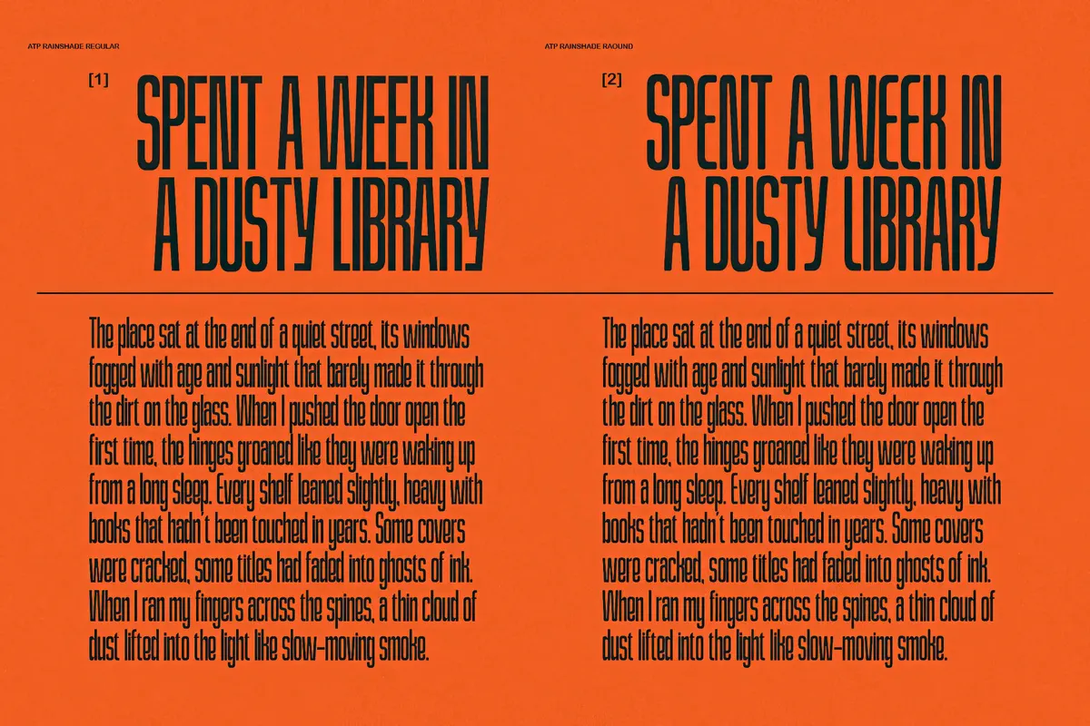 Rainshade - Condensed Display Font