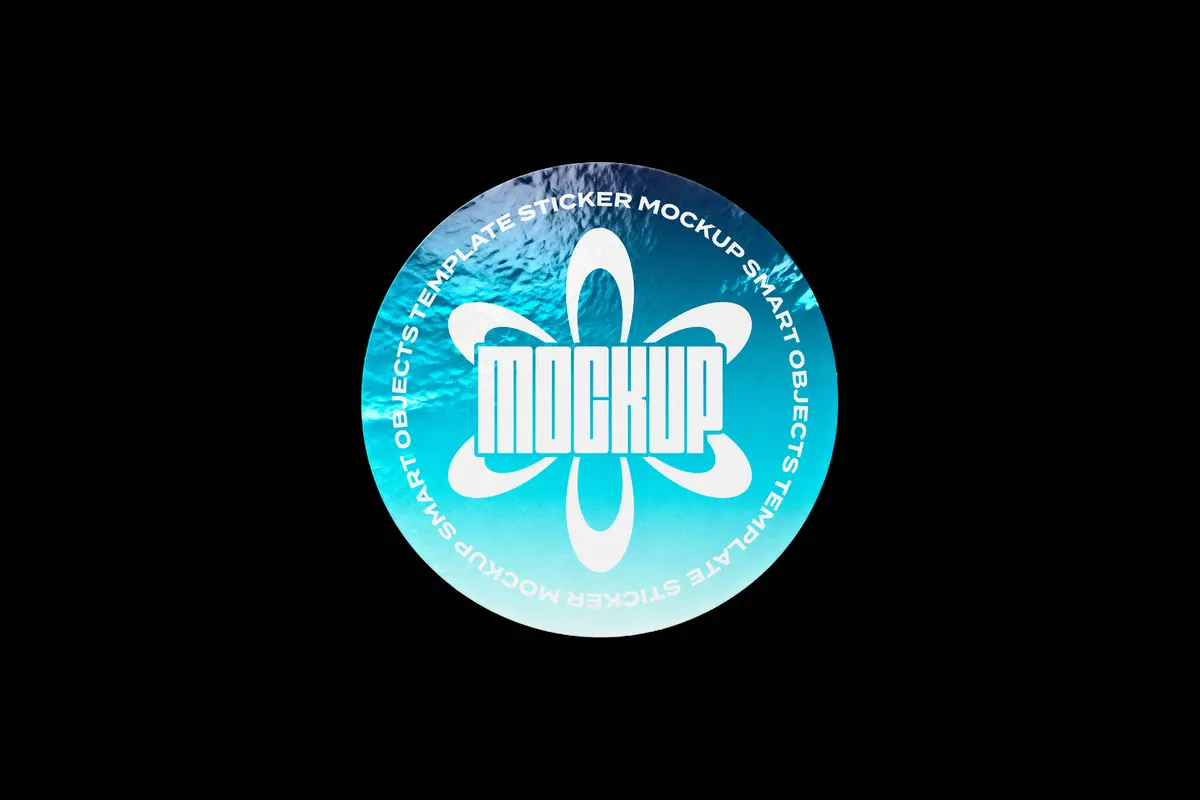 Glossy Round Sticker Mockup