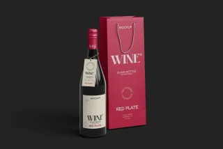 Glass Wine Bottle Packaging Mockup