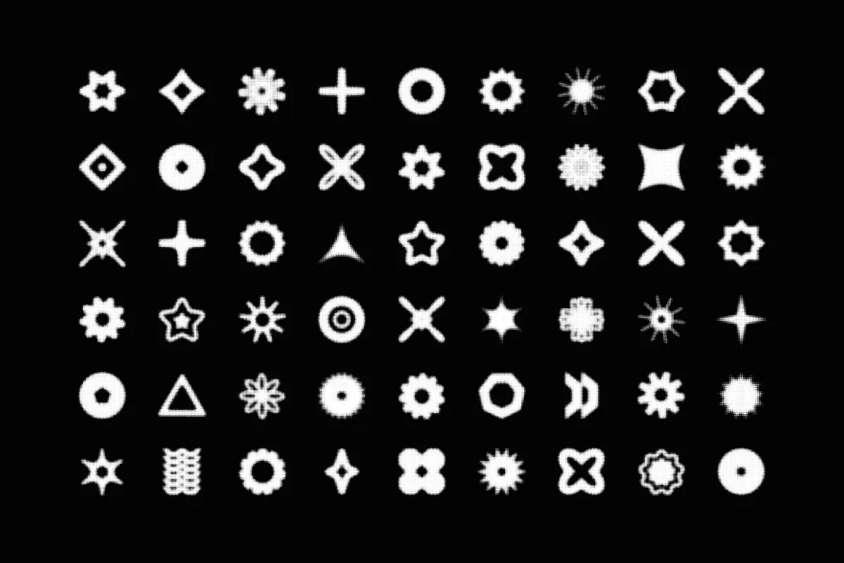 Y2K Halftone Vector Elements