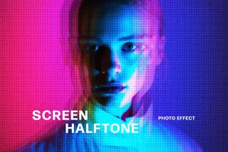 Screen Halftone Photo Effect
