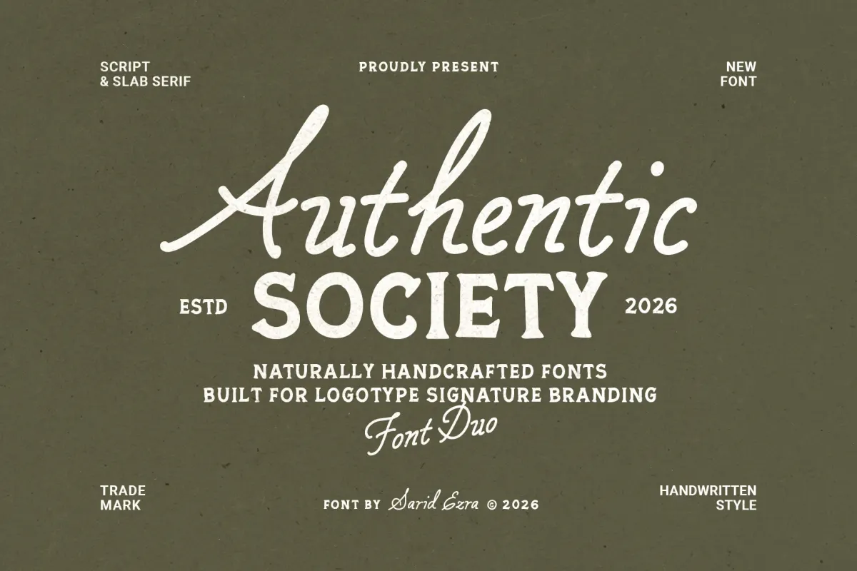 Authentic Society - Vintage Script & Slab Serif Duo