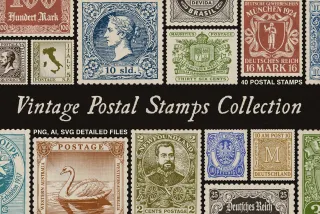 Vintage Postage Stamps Collection